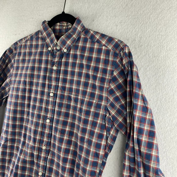 Uniqlo Button-Up Shirt Mens XS X-Small Multicolor Plaid Long Sleeve Pocket - Picture 6 of 15
